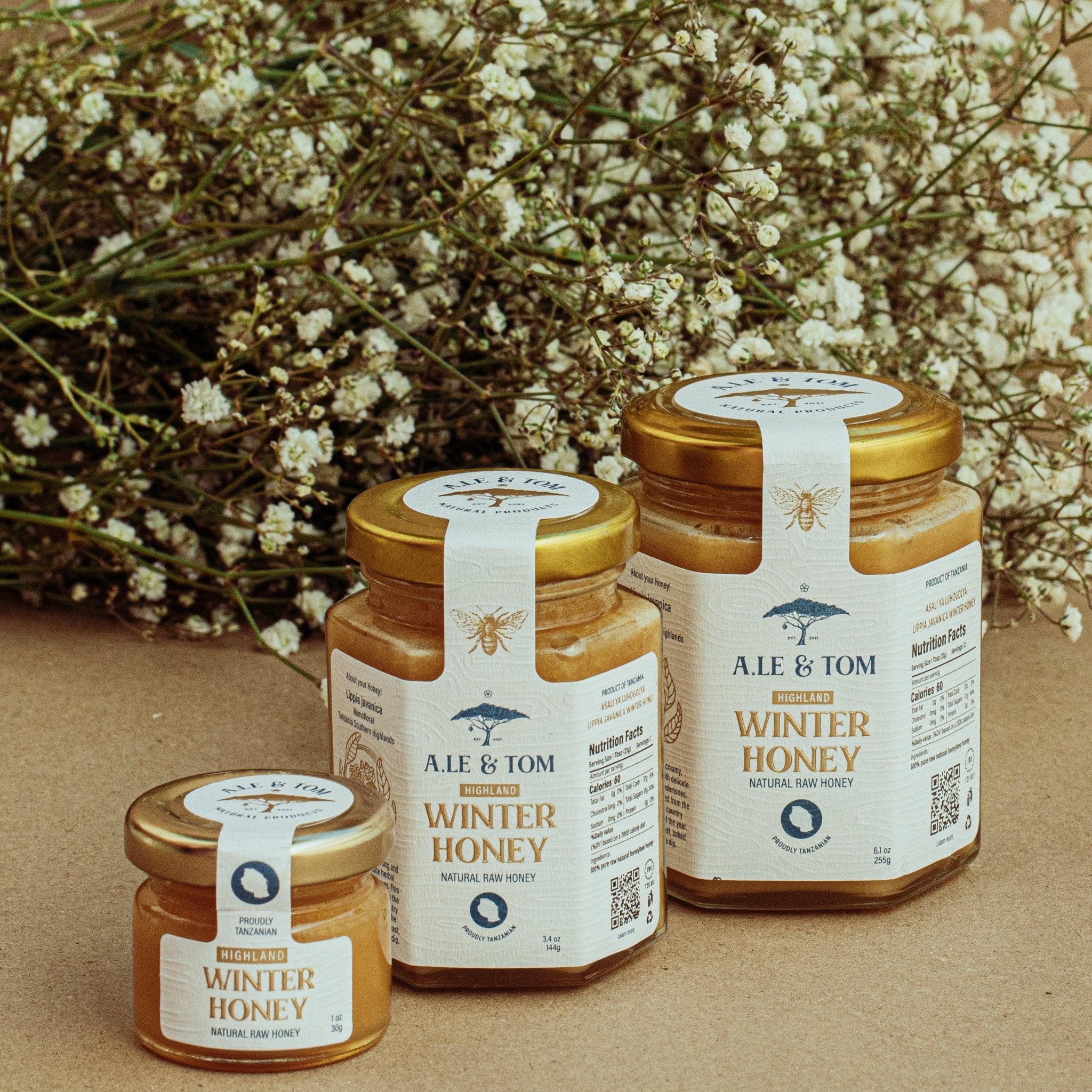 Natural raw organic premium honey from Tanzania, East Africa. A.LE & TOM honey varieties are sustainably sourced honey from small scale beekeepers in Tanzania. Superfood honey with propolis, pollen, antioxidants, and royal jelly.